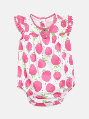 All Over Printed Romper - Strawberry